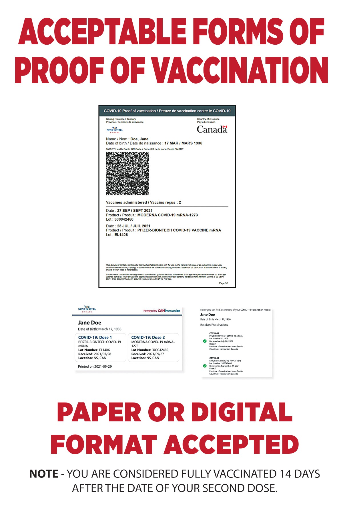 Proof of Vaccination